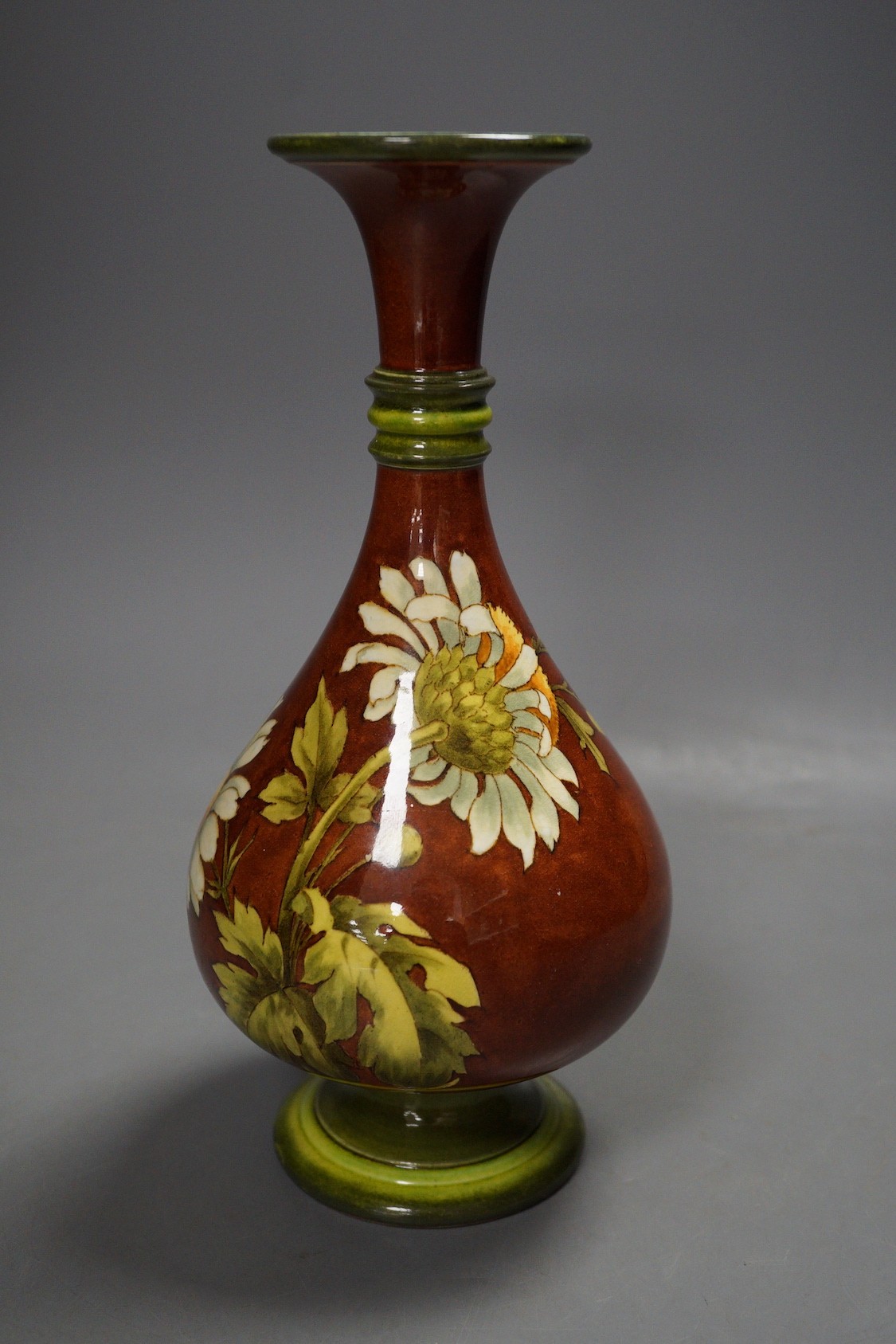 A Doulton Lambeth faience bottle vase, c.1885, 21cm